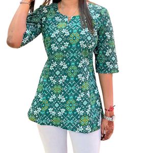 Green Printed Kurta