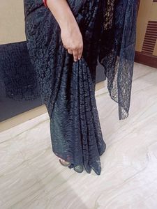 Brand New Black Net Saree