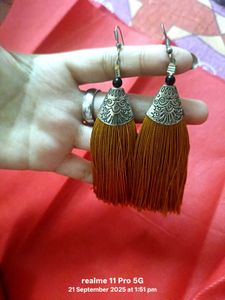 Gold Tassel Drop Earrings