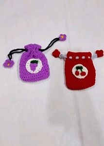 Crochet Drawstring Pouches