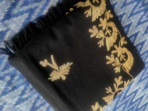 Elegant Embroidered Shwal- Black🖤