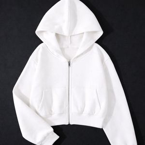White Zip-Up Hoodie