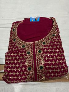 Maroon Embroidered Salwar Kameez