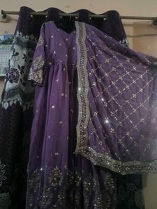 PARTY WEAR LONG SEQUENCE GOWN