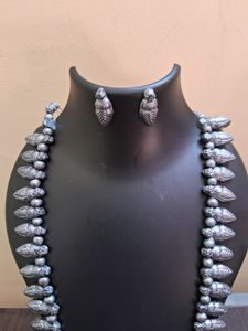 Handcrafted Terracotta Oxidised Silver Haram