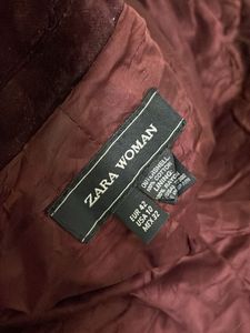 ZARA Burgundy Velvet Blazer