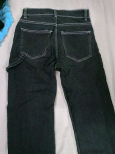 Black Straight Leg Denim Jeans