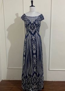 Elegant Navy Evening Gown