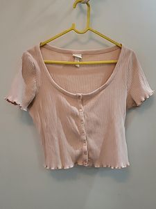 H&m Cute Pink Crop Top, Size M