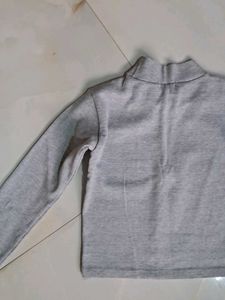 Grey Turtle Neck Crop Top