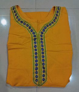 Elegant Yellow Cotton Kurta
