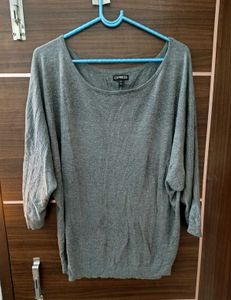 Express Gray 3/4 Sleeve Top
