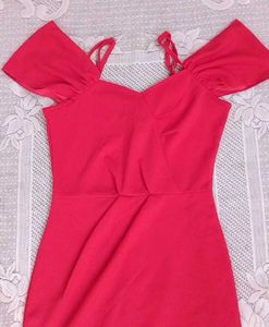 Pink Off-Shoulder Mini Dress