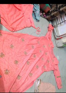 Elegant Peach Embroidered Kurta Set