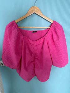 Hot Pink Crop Top For Women Zudio