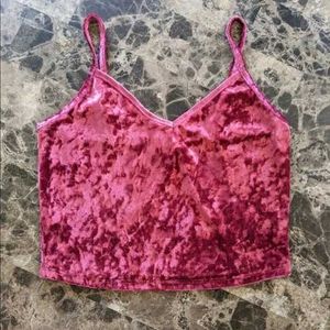 🍇Maroon Velvet Crop top