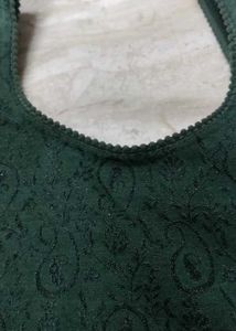 New Jacquard Dark Green Blouse