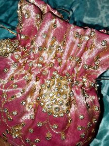 Potli Bag With Beautiful Stone Work
