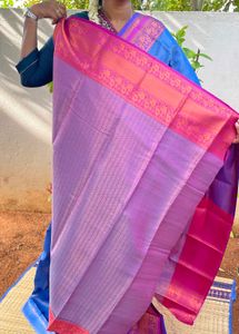 Blue &amp; Pink Silk Saree