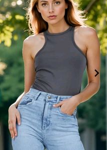 Gray Sleeveless Tank Top