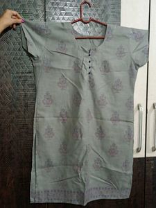 Elegant Grey Printed Kurta