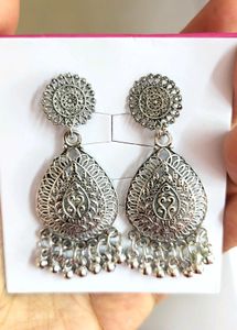 Silver Tone Drop Earrings