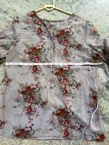 Floral Print Button-Down Top