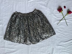 Silver Sequin Party Skirt - Size XS/S