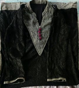 Black Net Kurtha