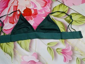 (1300)Green Velvet Bralette