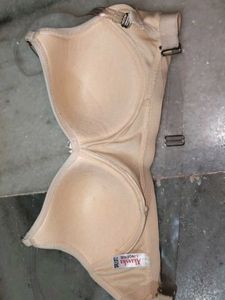 Beige Bra with Clear Straps