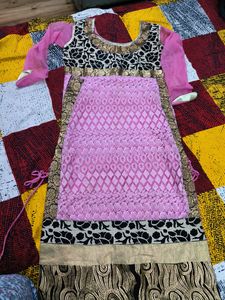 Straight Partywear Pink Color Kurta