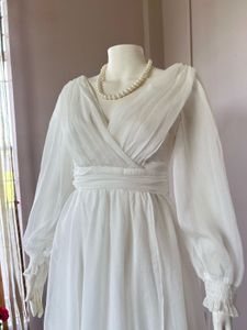 Vintage White Chiffon Gown