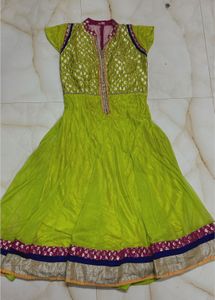 Lime Green Anarkali Dress