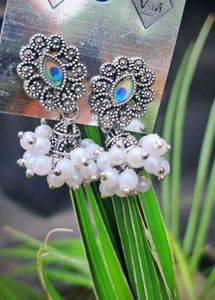 Oxidized Peacock Earrings