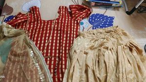 Red &amp; Gold Salwar Kameez