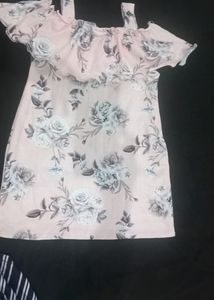 Brand New Flower Print Off Shoulder Top For Girls