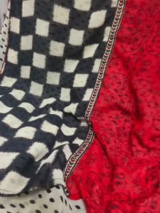 Red &amp; Black Printed Kurta