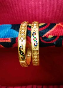 Gold Peacock Bangle Set