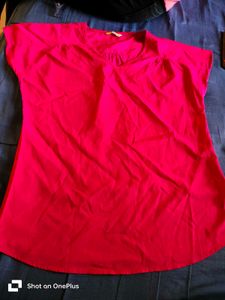 Hot Pink V-Neck Top