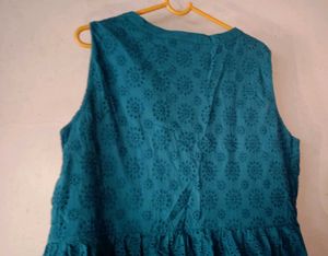 Eyelet Teal Dress