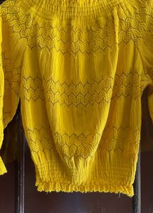 Mustard Yellow Off Shoulder Top
