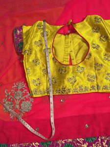 Yellow Embroidered Saree with Blouse