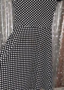 Black Dot Casual Mini Short Dress Or One Piece