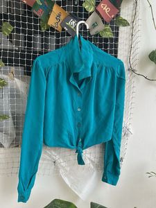 Teal Button-Down Top