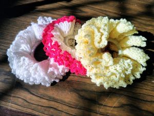 Crochet Mohair Scrunchies