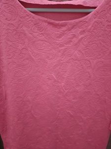 Imported Beautiful Pink Dress With Texture