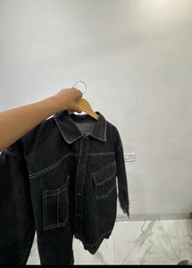 Unisex Black Charcoal Denim Jacket