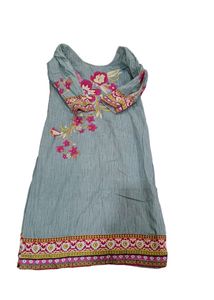 Women Kurta Grey-pink