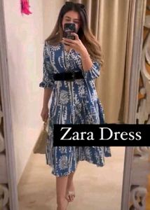 Stylish Blue Printed Zara Dress